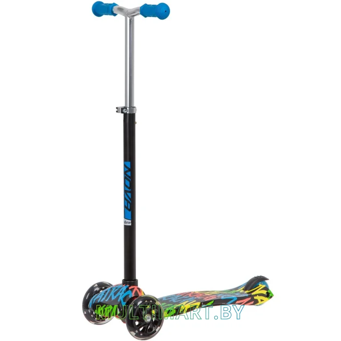 Самокат Novatrack RainBow Start Graffiti 120.NRAINBOW.GBL20 (голубой, 2020)